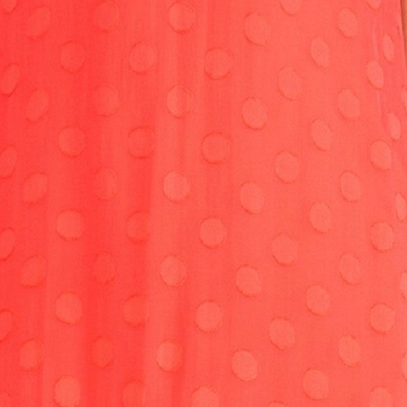 ELLA MOSS Sabine Sheer Silk Polka Dots Short Sleeve Dress, Rudy Red, Medium - Picture 3 of 5